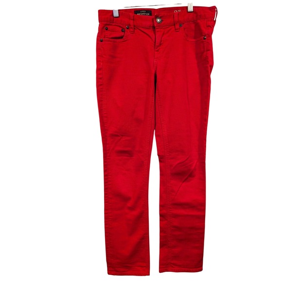 J. Crew Matchstick Womens Red Denim Jeans Pants Size 27 Regular - Picture 1 of 8